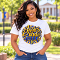 Model wearing Aggies 100th GHOE White T-Shirt