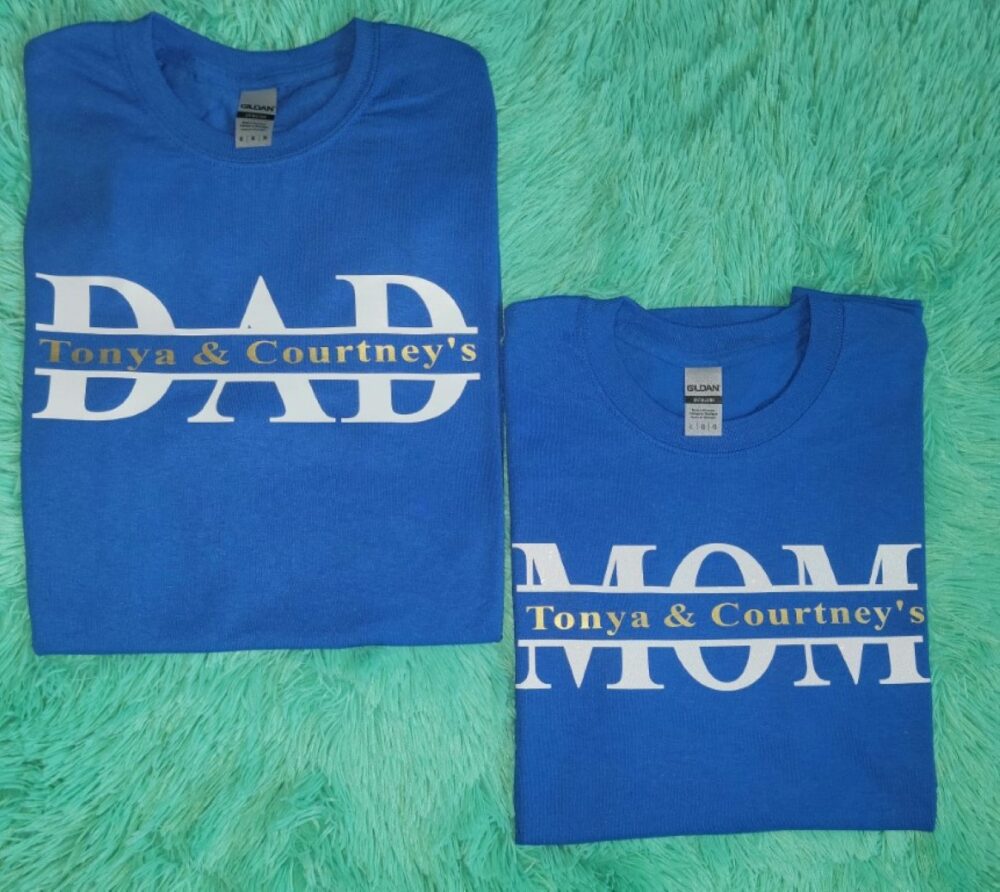 MOM Dad Custom t shirt mahogany peacock designs